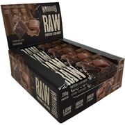 Warrior Raw HIGH PROTEIN BARS (21g Protein each) Low Sugar Chewy Granola Bars - Chocolate Brownie Flavour - Pack of 12 Snack Bars