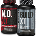 Jacked Factory Muscle Builder Supplement Stack - Build-XT Muscle Builder & N.O. XT Nitric Oxide Boosting Agent for Dual Muscle Building Support (30 Day Supply)