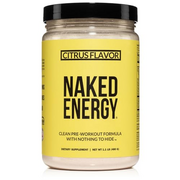 NAKED nutrition Citrus Naked Energy - Citrus Flavored Clean Pre Workout Supplement for Men and Women, Vegan Friendly, No Added Sweeteners, Colors Or Flavors - 30 Servings