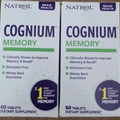 2-Natrol Cognium MEMORY Brain Health 60 Tablets Expiration: 04/25