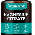 Magnesium Citrate Powder Capsules 400mg – [180 Count] Pure Non-GMO Supplements –