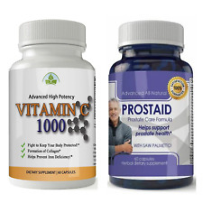 Vitamin C Capsules Immune Health Saw Palmetto Prostate Bladder Care Supplements