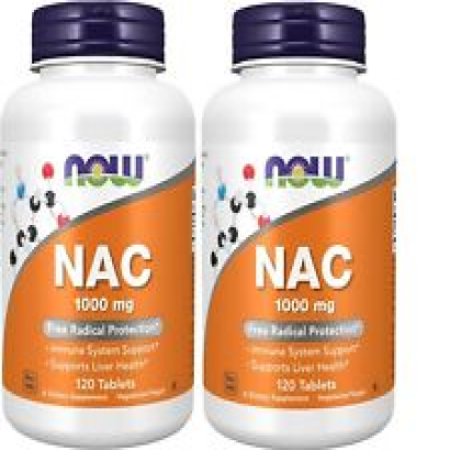 NOW Foods N-Acetyl-Cysteine (NAC) 1000mg 120 Tabs 2 Pack  9/25EX