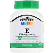 21st Century Vitamin E 1000 IU x55 Softgels Cardiovascular Health Skin