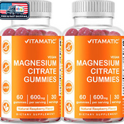Vitamatic Magnesium Gummies - Delicious Raspberry Taste - 600Mg Vegan Friendly