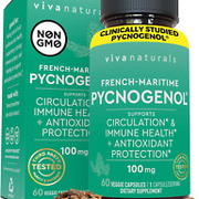 Viva Naturals Pycnogenol 100Mg Capsules - Healthy Blood Circulation Supplement