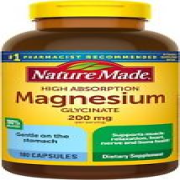 Magnesium Glycinate 200 mg per serving, 180 Count (Pack of 1)