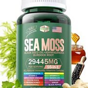 Sea Moss, Black Seed Oil, Ashwagandha, Burdock  Root 29445MG  60 Day Supply
