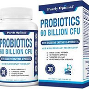 Premium Probiotics 60 Billion CFU with Organic Prebiotics & Digestive