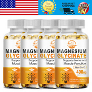 Magnesium Glycinate 400mg Improved Sleep,Stress & Anxiety Relief Muscle Nerve