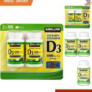 Imported Quality Vitamin D3 1000IU/25mcg Tablets for Bones and Teeth - Twin Pack