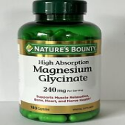 Nature's Bounty High Absorption Magnesium Glycinate 240 mg, 180 Capsules