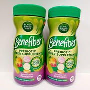 (2 Pack)Benefiber Prebiotic Fiber Assorted Fruit Flavors - Chewables 200 Tablets