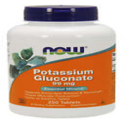 NOW Supplements - Potassium Gluconate 99 mg 250 Tablets