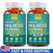 Organic Sea Moss Gummies 2000mg - Irish sea Moss,Bladderwrack,Burdock Root USA