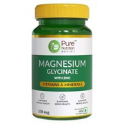 Pure Nutrition Magnesium Glycinate Supplement with Zinc for Bone, Muscle 60 caps