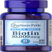 Puritan's Pride Biotin 10000 Mcg, Helps Promote Skin, Hair and Nail Health, 100