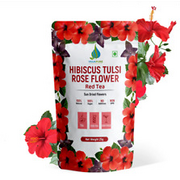 VEDPURE NATURALS Red Tea- Pure Hibiscus Flower with Rose Petals Sun Dried, 25gm