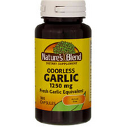 4 Pack Nature's Blend Odorless Garlic Capsules, 1250 mg, 100 Ct