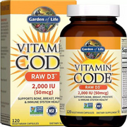 Garden of Life D3 - Vitamin Code Raw D3 2000 IU, 120 Veg Capsules Exp 12-2024