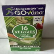 GoVana 16 Veggies Green Tea Energy 30 Capsules Zero Carbs Exp 1/2025