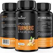 Liposomal Turmeric Curcumin Supplements 2000 mg (High Strength) with Black Peppe