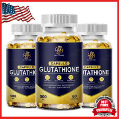 L-Glutathione Skin Whitening Pills 500Mg Anti Aging Brain Health Detox & Liver