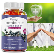 Sambucus Elderberry 3,200mg - W/Black Elderberries - High Potency Immune Support