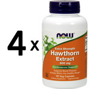 (180 g, 462,65 EUR/1Kg) 4 x (NOW Foods Hawthorn Extract, 600mg Extra Strength -