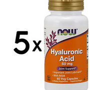 (300 g, 230,33 EUR/1Kg) 5 x (NOW Foods Hyaluronic Acid with MSM, 50mg - 60 vcap