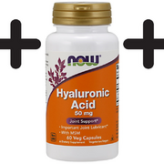 (180 g, 239,28 EUR/1Kg) 3 x (NOW Foods Hyaluronic Acid with MSM, 50mg - 60 vcap