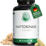 Nattokinase | 20.000 Fu/G | 100 Mg Pro Kapsel | 365 Kapseln | Sojabohnenextrakt