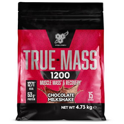 BSN True Mass 1200, Mass Gainer Protein Powder with Whey Isolate and Carbohydrates, Weight and Muscle Gain and Post Workout Recovery, Chocolate Milkshake Flavour, 15 Servings, 4.8 kg