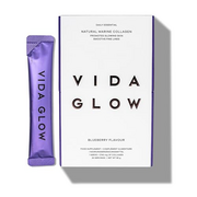 Vida Glow - Natural Hydrolysed Marine Collagen Sachets | Promotes Glowing Skin + Smooths Fine Lines (Blueberry, 30 Sachets)