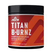 AGYM Nutrition Titan B-urnz Fat Burner PRE-Workout Powder | 400g - 40 Servings | Mixed Botanical Flavoured Drink | Flavour - Peach | 100% Halal |