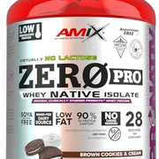 Amix Zeropro -Protein - Protein -Komplement -Pulver erhöht die Muskelmasse und hilft bei der Genesung, isoliertem Serumprotein, Laktose und Zuckerfreier, Keksgeschmack 1 kg Creme