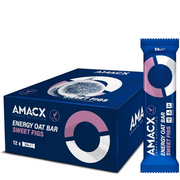 AMACX Müsliriegel Energy Oat Bar - Energie-Riegel Kohlenhydrate-Mix - Hafer-Riegel mit 50 mg Magnesium - Oatsnack für Athleten - Power Bar Haferflocken-Riegel - Flapjack 12er Pack - Sweet Figs