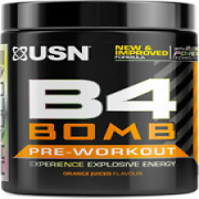 USN Pre Workout B4 Bomb Orange 300g: Explosive Pre Workout Energy Drink Powder