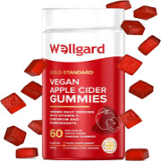 Wellgard Vegan Apple Cider Vinegar Gummies, Gold Standard 1000mg ACV Gummies C,