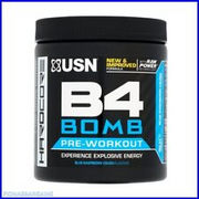 USN B4 Bomb Pre-Workout Energy & Focus - Blue Raspberry Crush Flavour - 180g