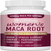 Maca Root Capsules for Women | 2250MG Extra Strength | Red, Black & Yellow Maca