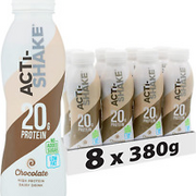 Acti-Shake Chocolate High Protein Dairy Drink 380G (Pack of 8) - 20G of Protein