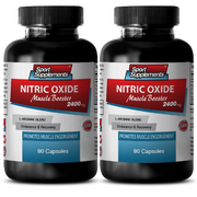 L-Arginine Supplement for Muscles - Nitric Oxide 2400mg - 2 Bottle 120 Capsules