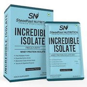 Steadfast Incredible Isolate Whey Protien Powder Supplemets Chocolate - 6 Sachet