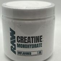 RAW Nutrition Creatine Monohydrate Powder Unflavored 30 Servings USA Made 03/25