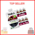Noka Superfood Fruit Smoothie Pouches, Cherry Acai, Healthy Snacks with Flax See