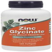 NOW Foods Zinc Glycinate Pumpkin Seed Oil Supports Prostate Health 120 Softgels