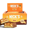 NICKS Chocolate Peanut Protein Bars - Keto Friendly, Low Carb, 15g Protein,12ct