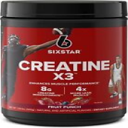 SixStar Creatine Monohydrate Powder X3 - Fruit Punch Flavor