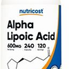 Nutricost Alpha Lipoic Acid - 600mg Per Serving - 240 Capsules - 120 Servings